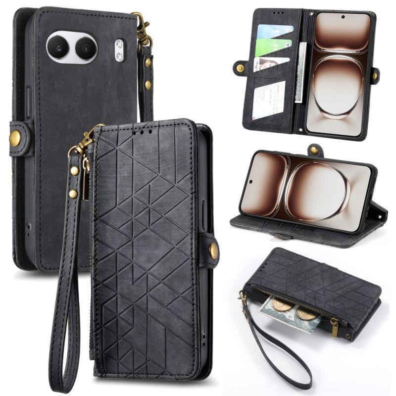 Etui Folio Oneplus Nord 4 Portfel Z Geometrycznym Wzorem