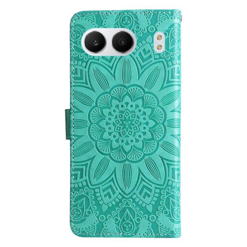 Skórzany Futerał Oneplus Nord 4 Etui Na Telefon Pasek Ze Wzorem Słonecznika