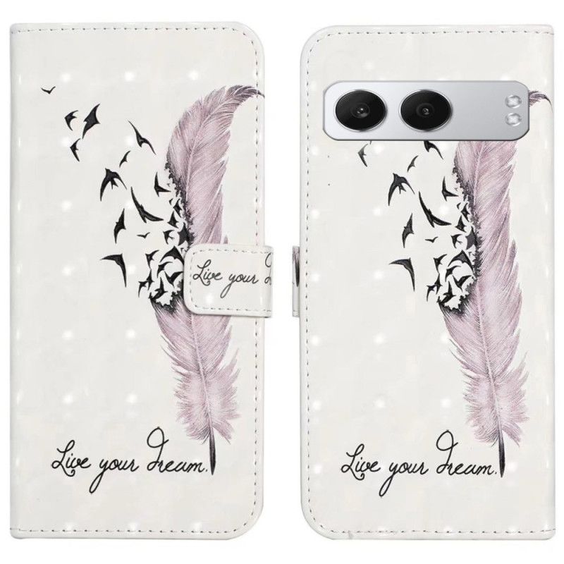 Skórzany Futerał Oneplus Nord 4 Etui Na Telefon Różowe Pióro 3d