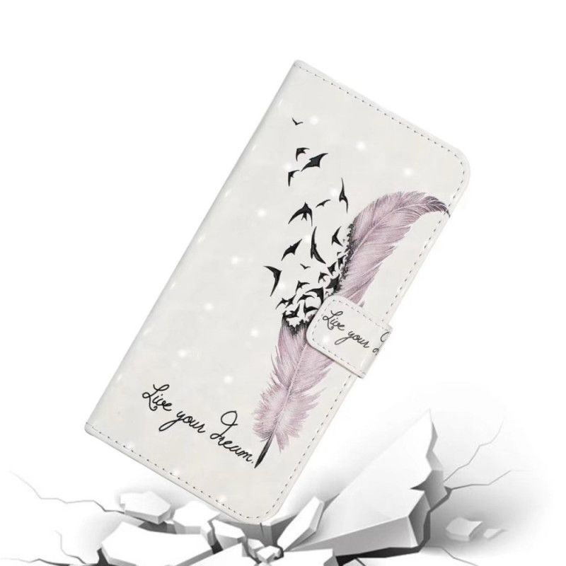 Skórzany Futerał Oneplus Nord 4 Etui Na Telefon Różowe Pióro 3d