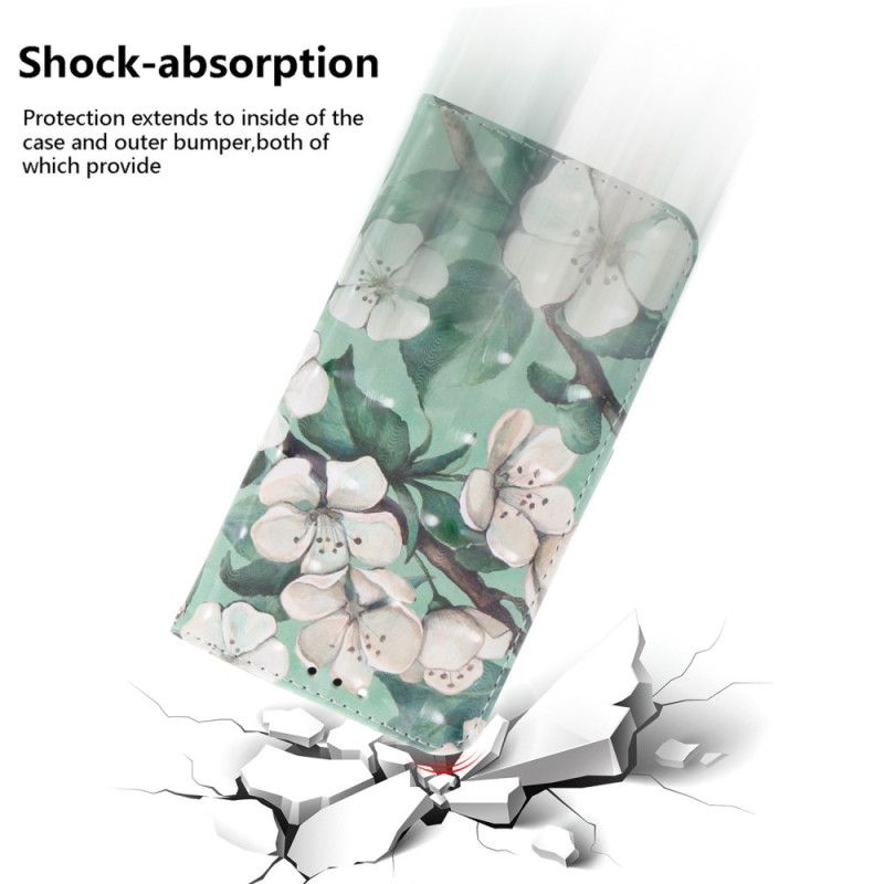 Skórzany Futerał Oneplus Nord 4 Etui Na Telefon Smycz Kwiaty Akwarelowe