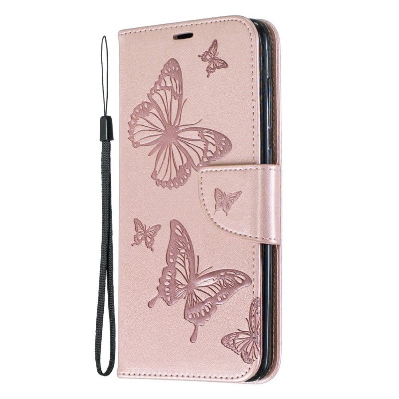 Etui Folio Samsung Galaxy A70 Magenta Szary Motyle W Locie Ze Stringami Etui Ochronne