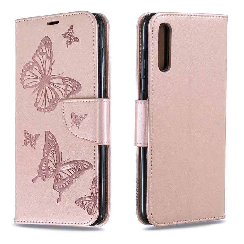 Etui Folio Samsung Galaxy A70 Magenta Szary Motyle W Locie Ze Stringami Etui Ochronne