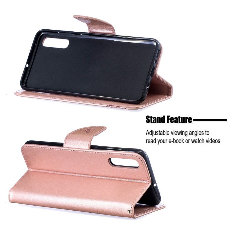 Etui Folio Samsung Galaxy A70 Magenta Szary Motyle W Locie Ze Stringami Etui Ochronne