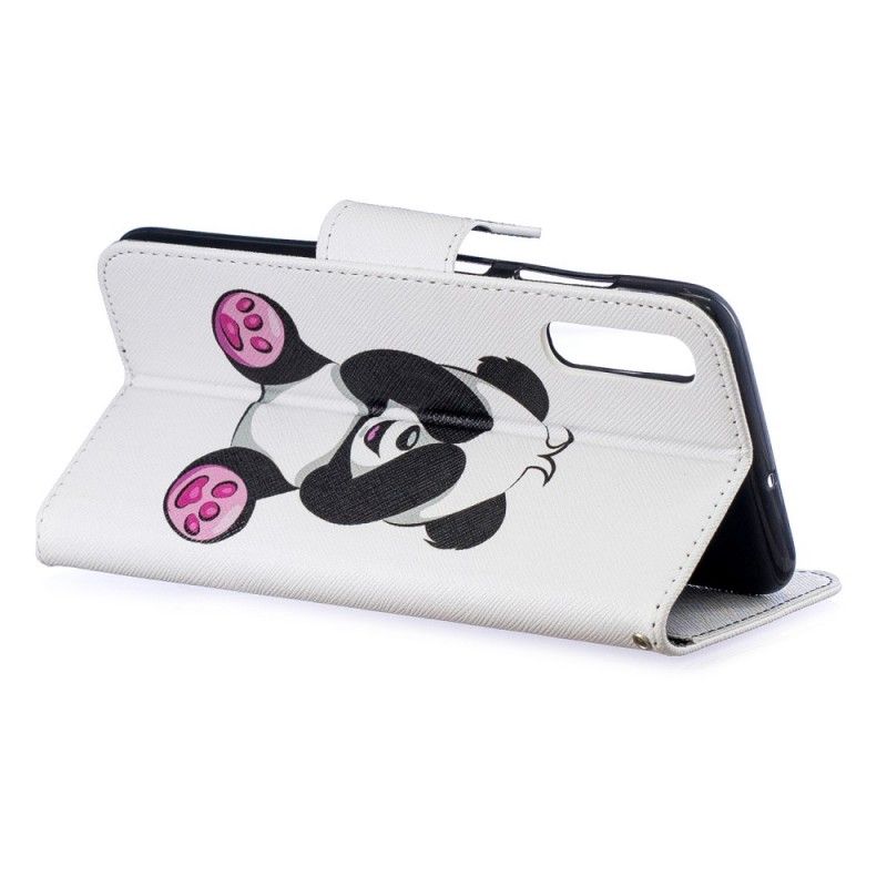 Etui Folio Samsung Galaxy A70 Zabawna Panda Etui Ochronne