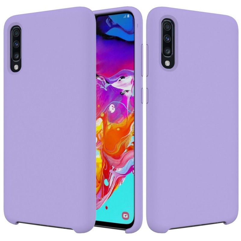 Etui Samsung Galaxy A70 Biały Czarny Płyn Silikonowy Etui Ochronne