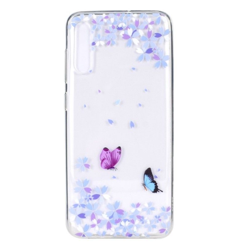 Etui Samsung Galaxy A70 Przezroczyste Motyle I Kwiaty