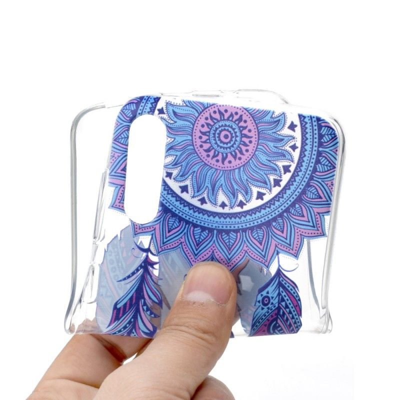 Etui Samsung Galaxy A70 Przezroczyste Niebieskie Pióra Łapacza Snów Etui Ochronne