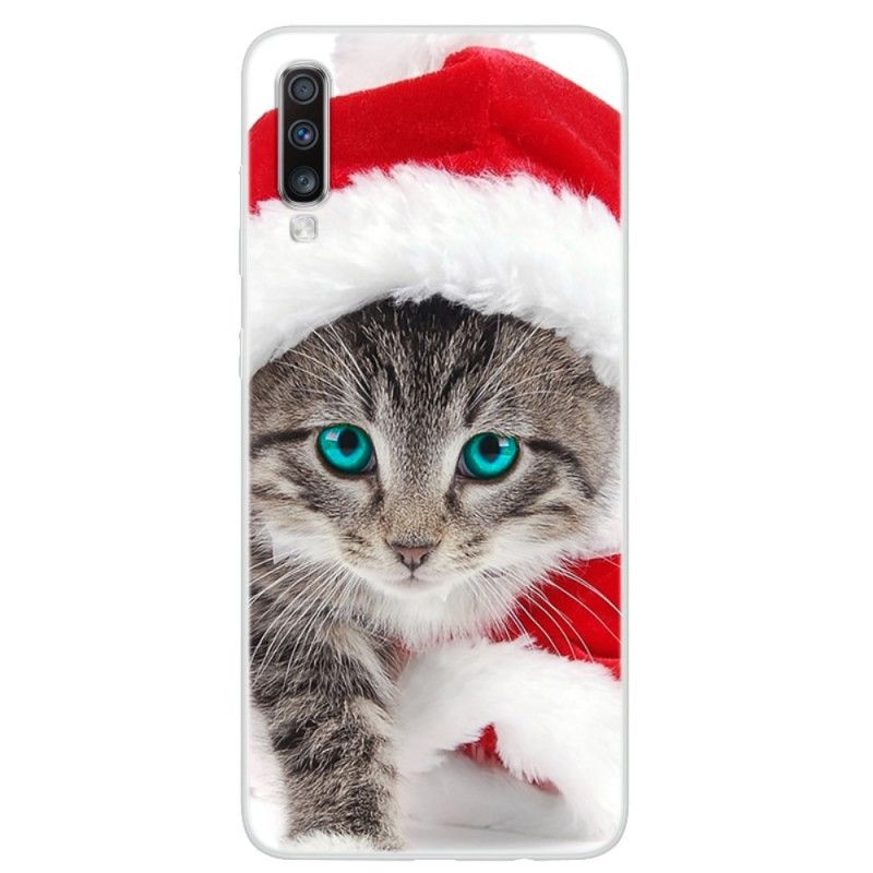 Etui Samsung Galaxy A70 Świąteczny Kot Etui Ochronne