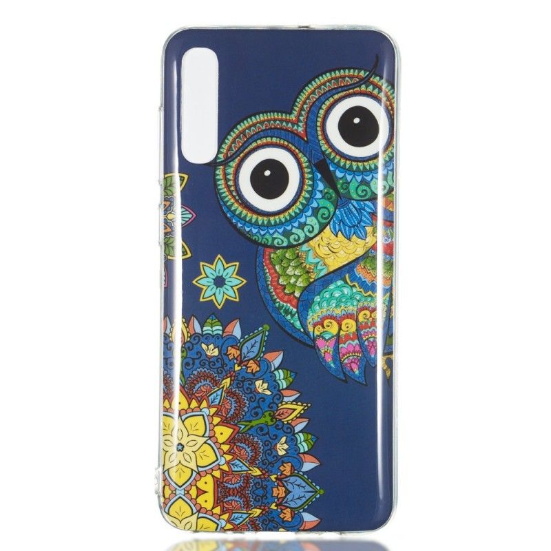 Futerały Samsung Galaxy A70 Etui na Telefon Fluorescencyjna Sowa Mandala