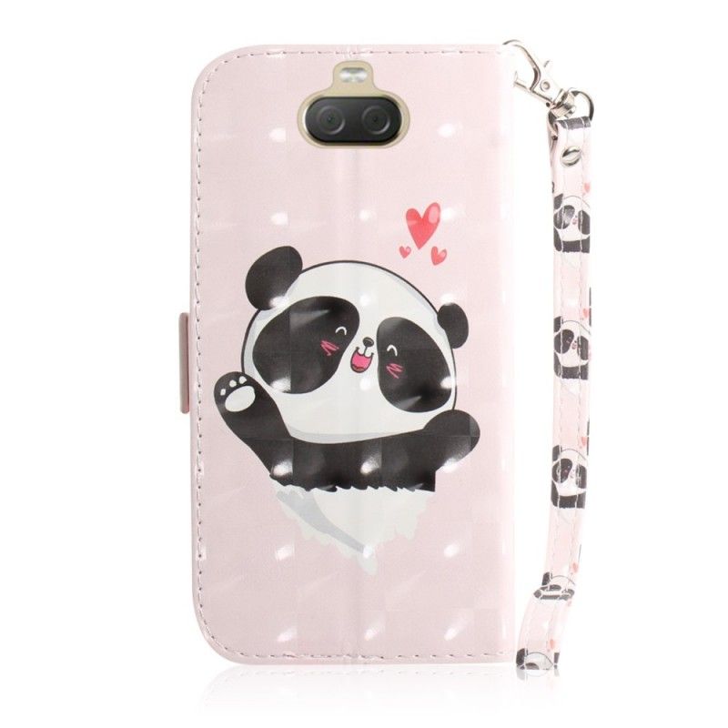 Etui Folio Sony Xperia 10 Plus Panda Love Ze Stringami Etui Ochronne