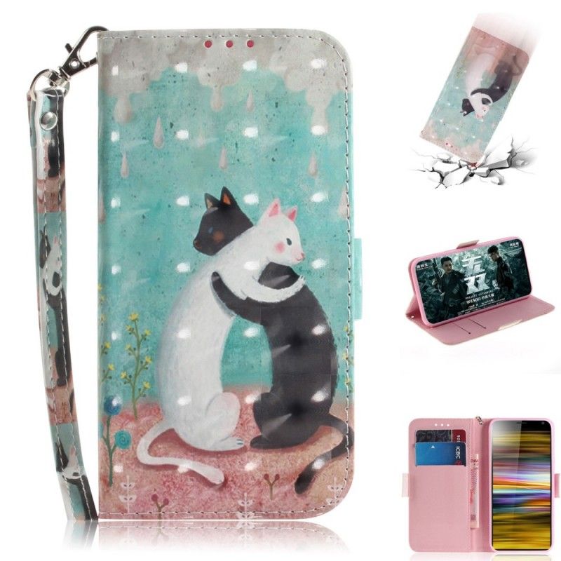 Etui Folio Sony Xperia 10 Plus Stringi Koci Przyjaciele Etui Ochronne