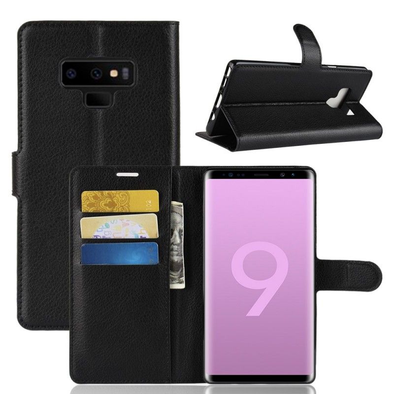 Etui Folio Samsung Galaxy Note 9 Biały Czarny Liczi Retro Etui Ochronne