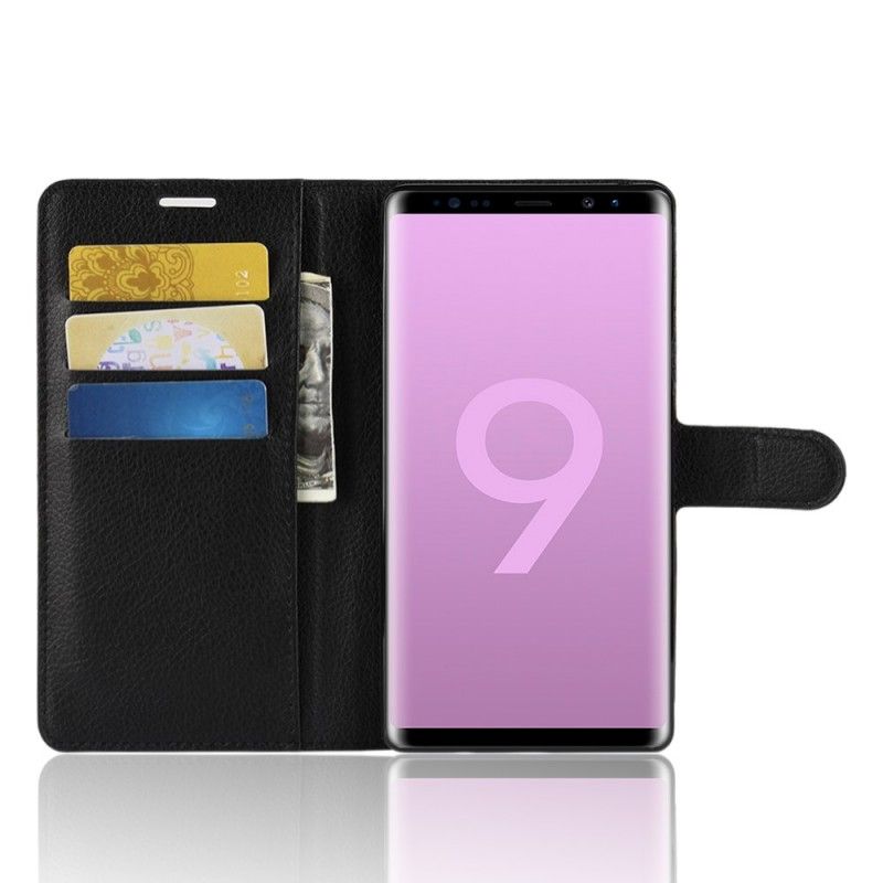 Etui Folio Samsung Galaxy Note 9 Biały Czarny Liczi Retro Etui Ochronne