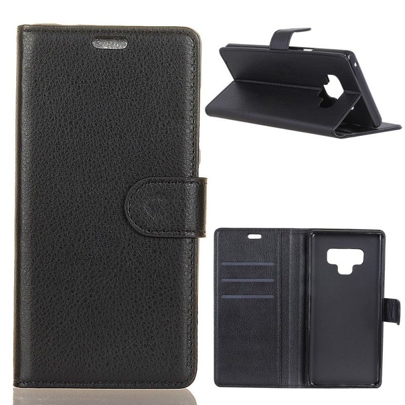 Etui Folio Samsung Galaxy Note 9 Czarny Ekoskóra W Stylu Retro Etui Ochronne
