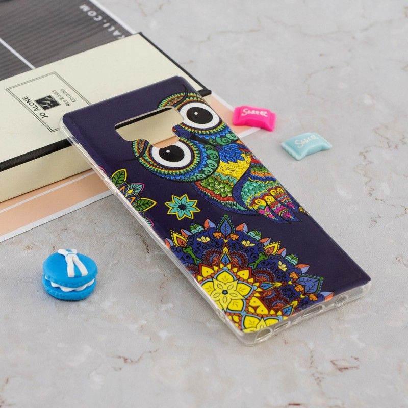 Etui Samsung Galaxy Note 9 Fluorescencyjna Sowa Mandala