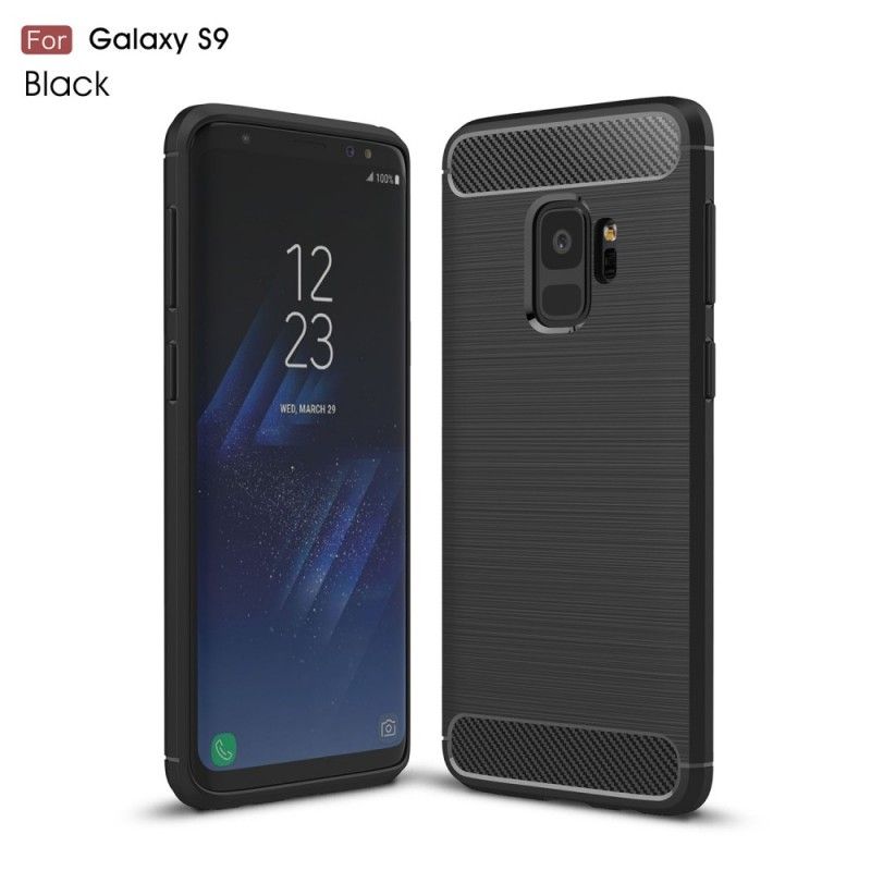 Etui Samsung Galaxy S9 Czerwony Czarny Szczotkowane Włókno Węglowe Etui Ochronne