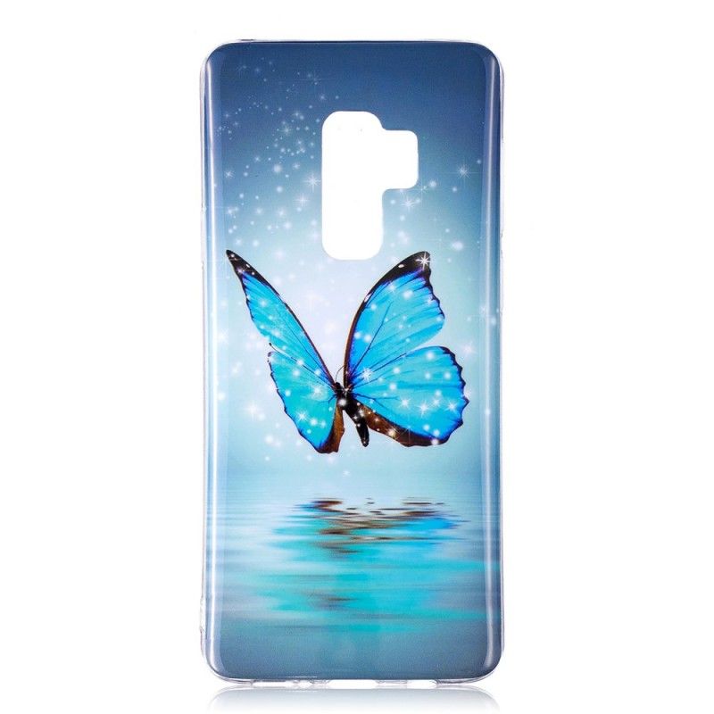 Etui Samsung Galaxy S9 Fluorescencyjny Niebieski Motyl