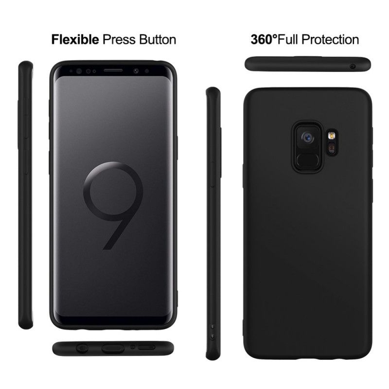 Futerały Samsung Galaxy S9 Czarny Etui na Telefon Płynny Silikon Na Poziomie X