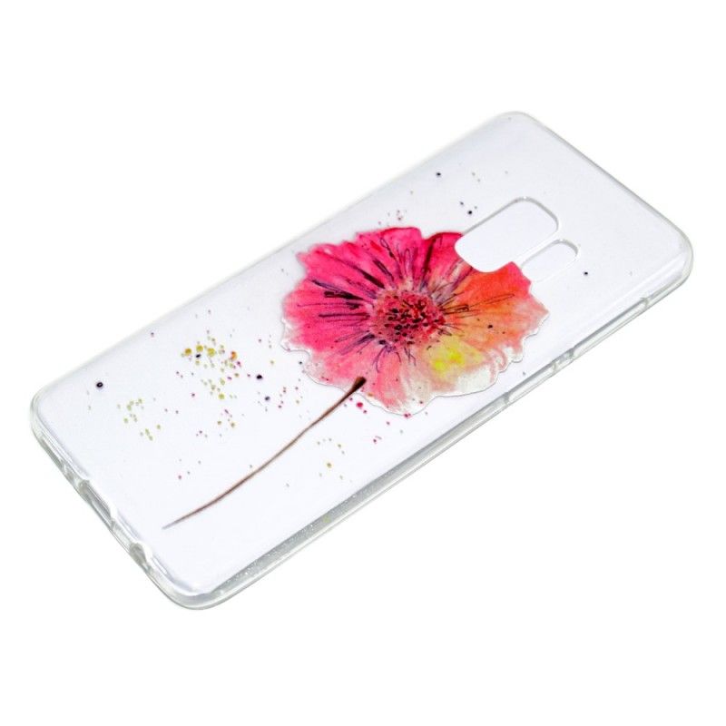 Futerały Samsung Galaxy S9 Etui na Telefon Przezroczysty Mak Akwarelowy