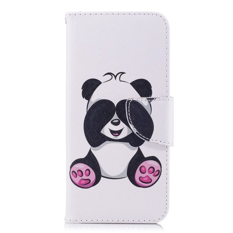 Skórzany Futerał Samsung Galaxy S9 Etui na Telefon Zabawna Panda
