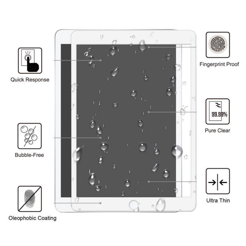 Ochrona Ze Szkła Hartowanego Dla Pełnego Pokrycia iPad 10.2" (2019) (2020) Biały Czarny