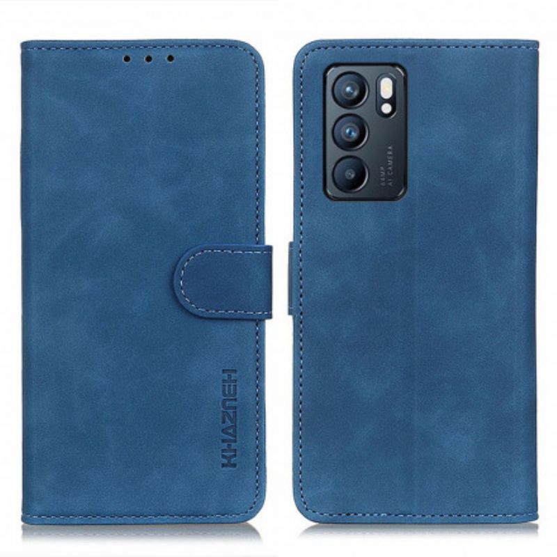 Etui Folio Do Oppo Reno 6 5g Vintage Skórzany Efekt Khazneh