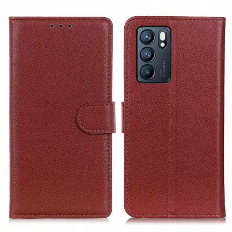 Etui Folio Oppo Reno 6 5g Lychee Sztuczna Skóra Etui Ochronne