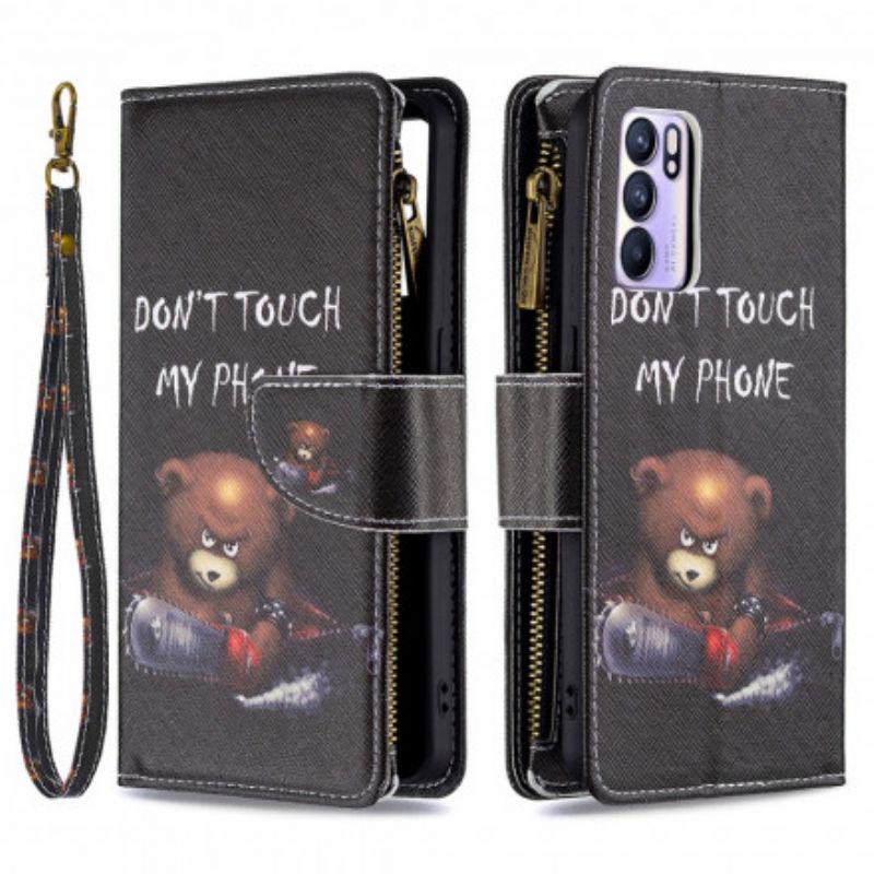 Etui Folio Oppo Reno 6 5g Zapinany Kieszonkowy Miś Etui Ochronne