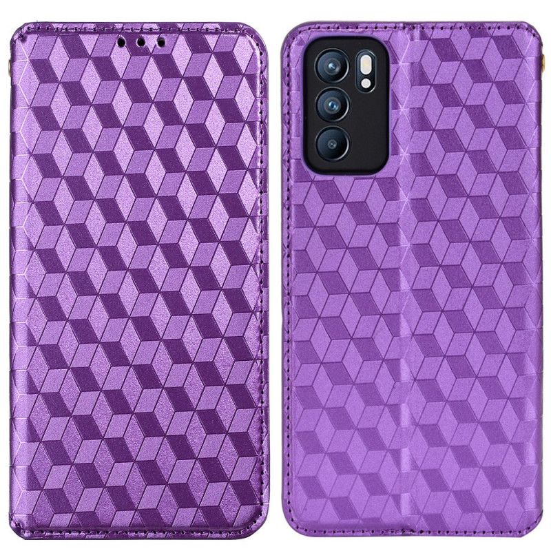 Flip Kotelot Oppo Reno 6 5g 3d Diamentowy Efekt Skóry Etui Ochronne