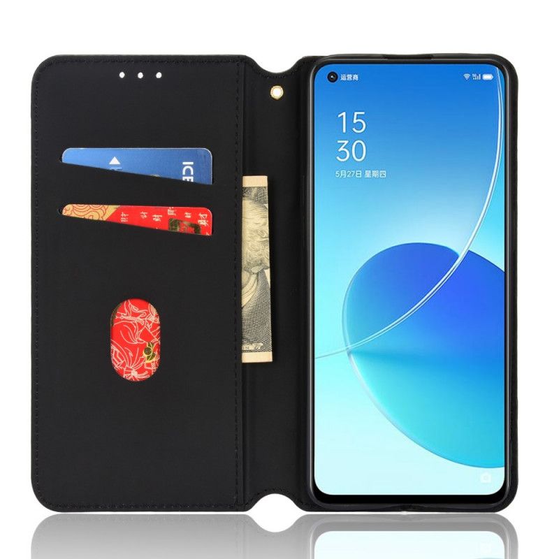 Flip Kotelot Oppo Reno 6 5g 3d Diamentowy Efekt Skóry Etui Ochronne