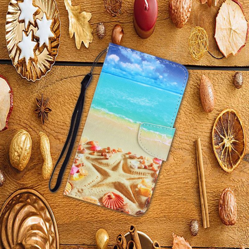 Etui Folio Xiaomi Redmi Note 8T Plaża Z Paskiem