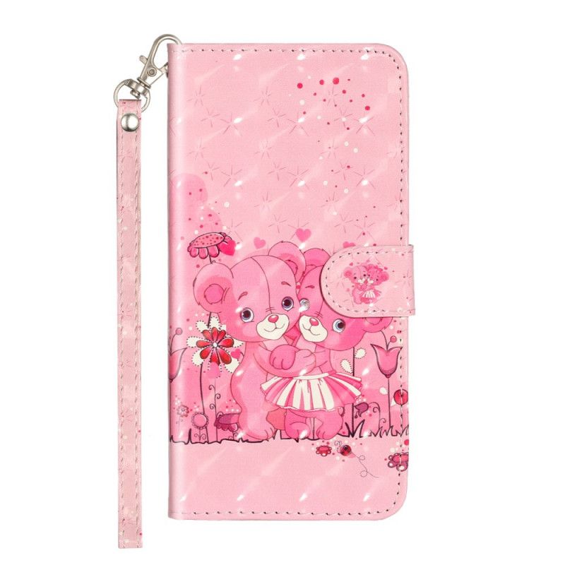 Etui Folio Xiaomi Redmi Note 8T Pluszowe Misie Z Paskiem Etui Ochronne