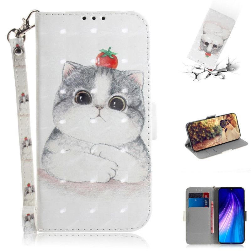 Etui Folio Xiaomi Redmi Note 8T Pomidor Na Stringach Cat