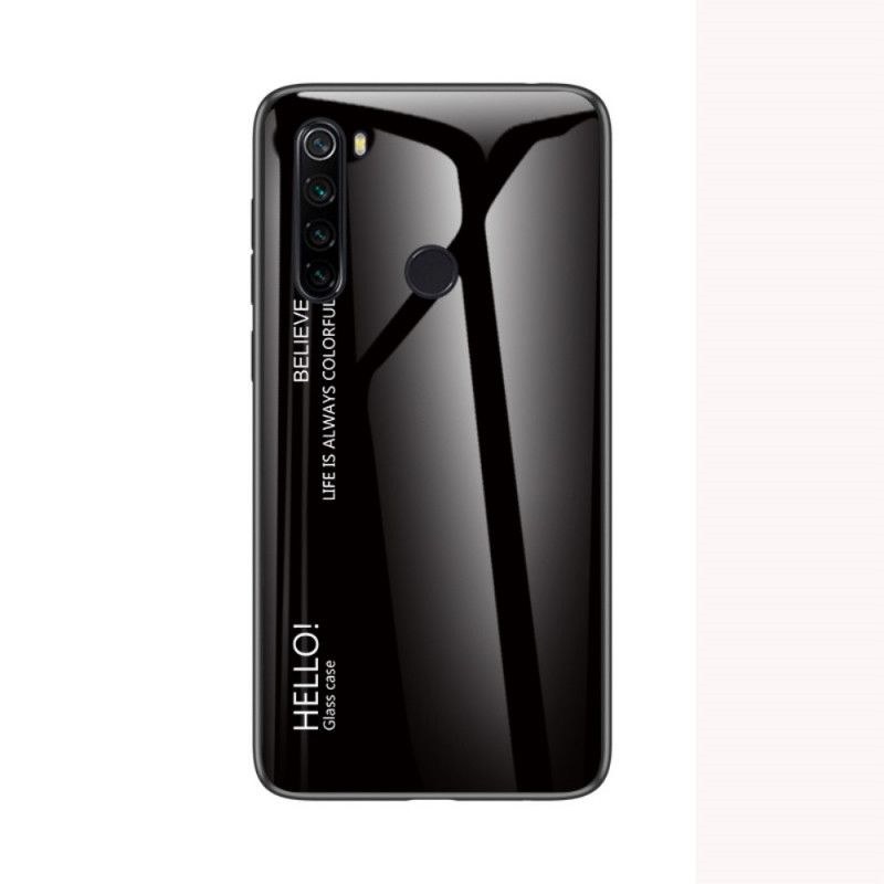 Etui Xiaomi Redmi Note 8T Biały Czarny Witam Szkło Hartowane