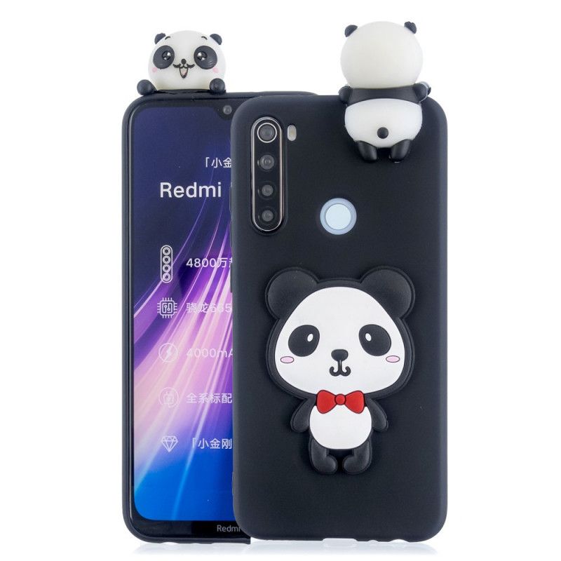 Etui Xiaomi Redmi Note 8T Czerwony Czarny 3D Moja Panda