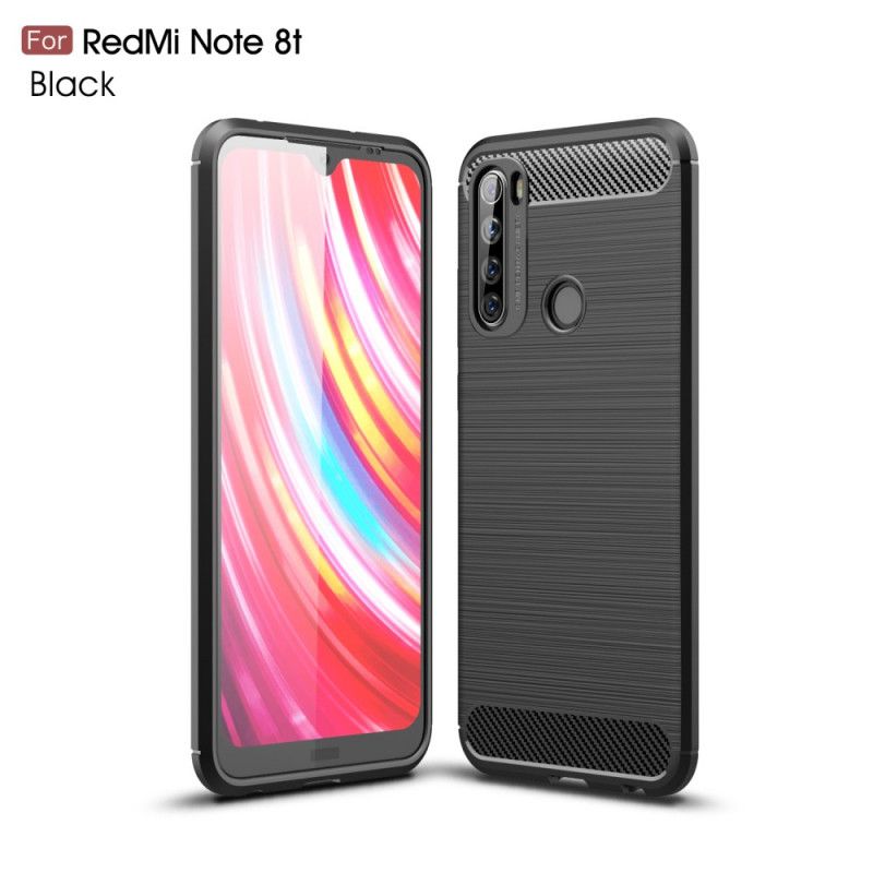 Etui Xiaomi Redmi Note 8T Czerwony Czarny Szczotkowane Włókno Węglowe Etui Ochronne