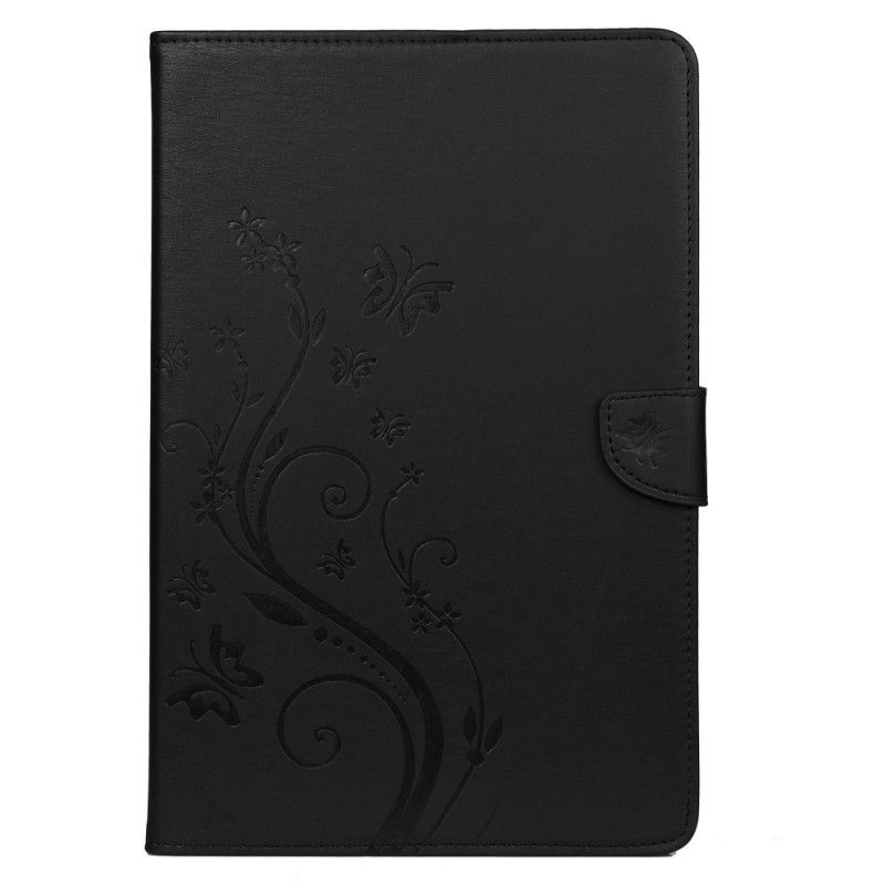 Etui Folio Samsung Galaxy Tab S7 Szary Czarny Kwiatowe Motyle