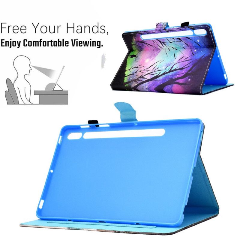 Pokrowiec Ze Sztucznej Skóry Samsung Galaxy Tab S7 Etui na Telefon Aurora Borealis