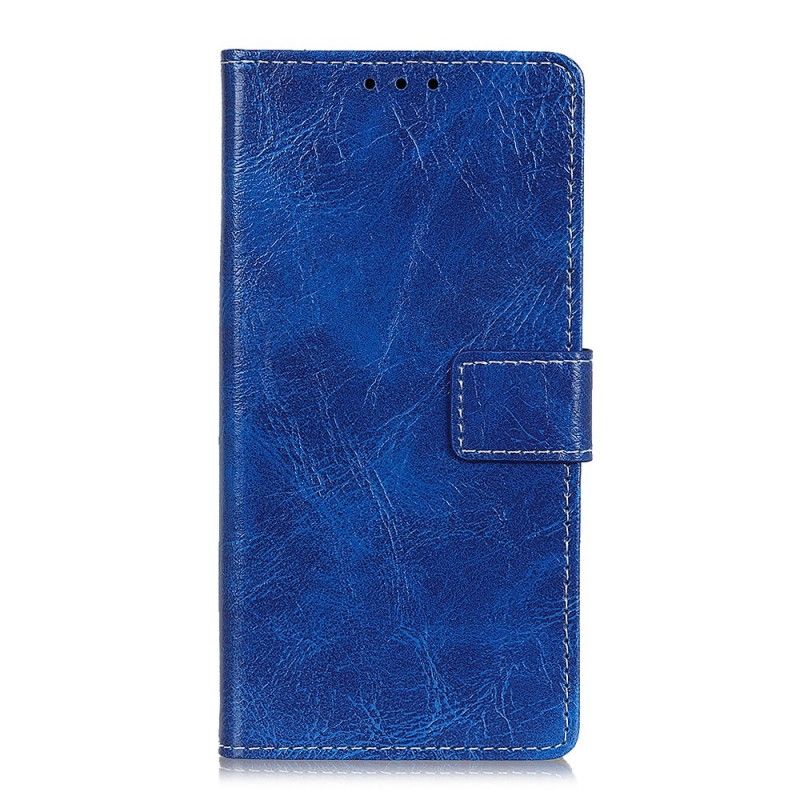 Etui Folio Samsung Galaxy A50 Czerwony Czarny Błyszczące I Widoczne Szwy Etui Ochronne