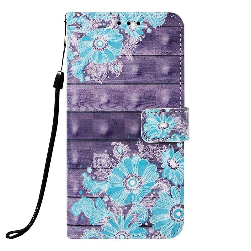 Etui Folio Samsung Galaxy A50 Niebieskie Kwiaty Etui Ochronne