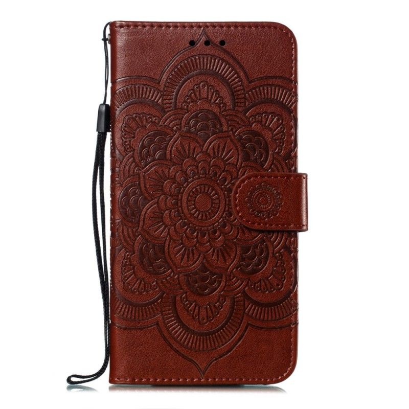 Etui Folio Samsung Galaxy A50 Szary Czarny Pełna Mandala Etui Ochronne