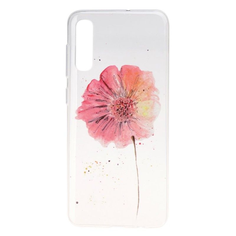 Etui Samsung Galaxy A50 Przezroczysty Mak Akwarelowy