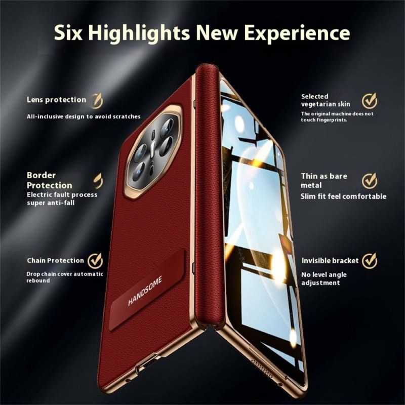 Etui Huawei Mate X6 Teksturowana Skóra Ekologiczna Z Folią Ochronną