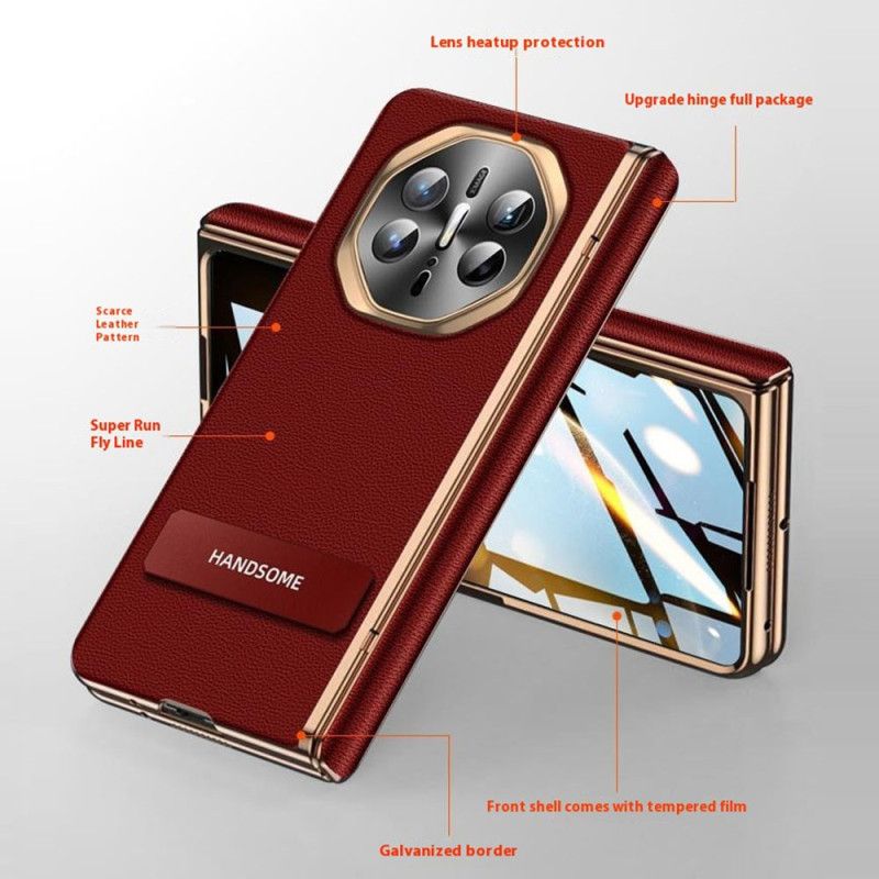 Etui Huawei Mate X6 Teksturowana Skóra Ekologiczna Z Folią Ochronną