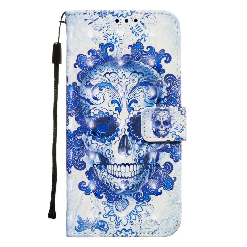 Etui Folio Samsung Galaxy A20e Niebieska Czaszka