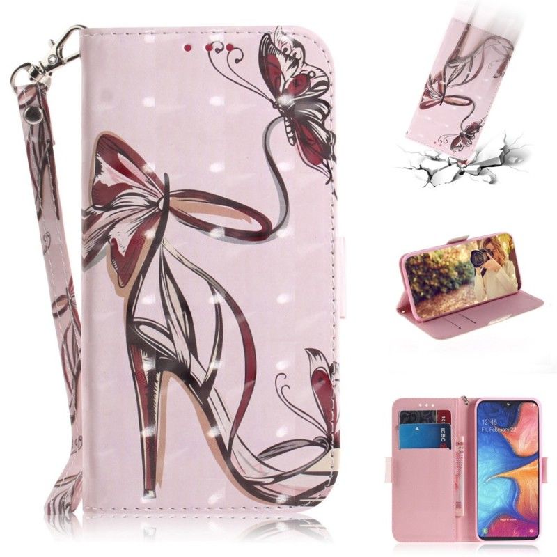 Etui Folio Samsung Galaxy A20e Pompka Z Paskiem