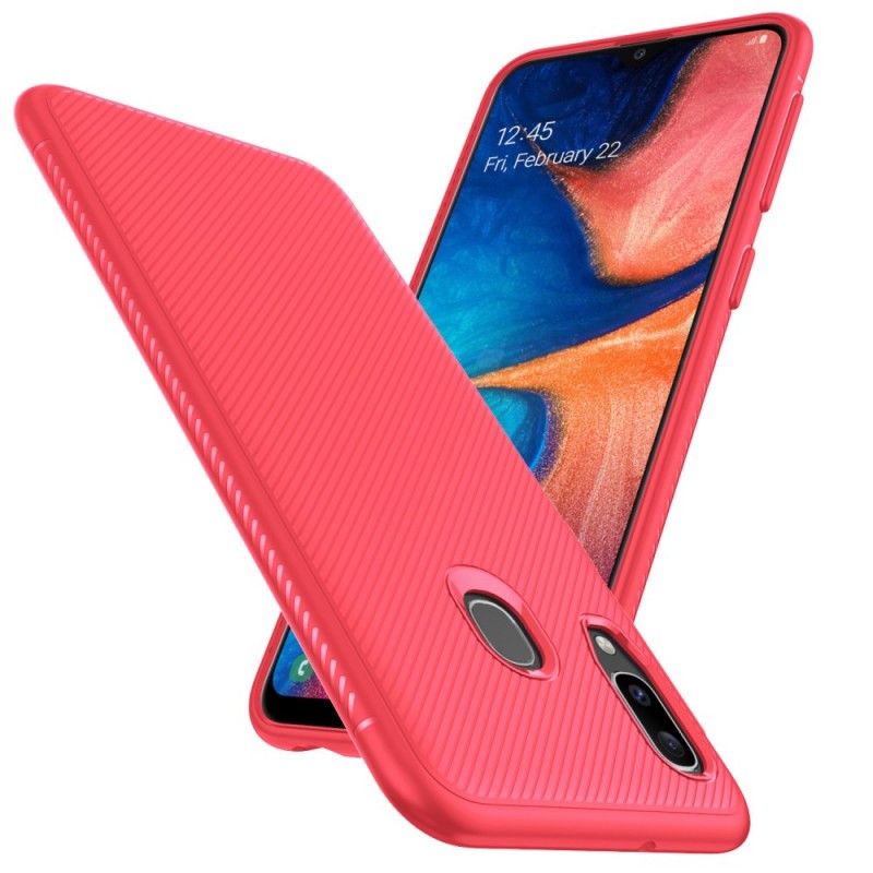 Etui Samsung Galaxy A20e Granatowy Czarny Twill Z Włókna Węglowego Etui Ochronne