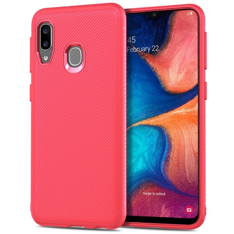 Etui Samsung Galaxy A20e Granatowy Czarny Twill Z Włókna Węglowego Etui Ochronne