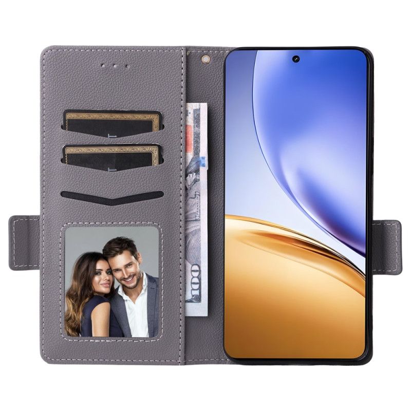 Etui Folio Realme 14t 5g Tekstura Liczi Z Paskiem